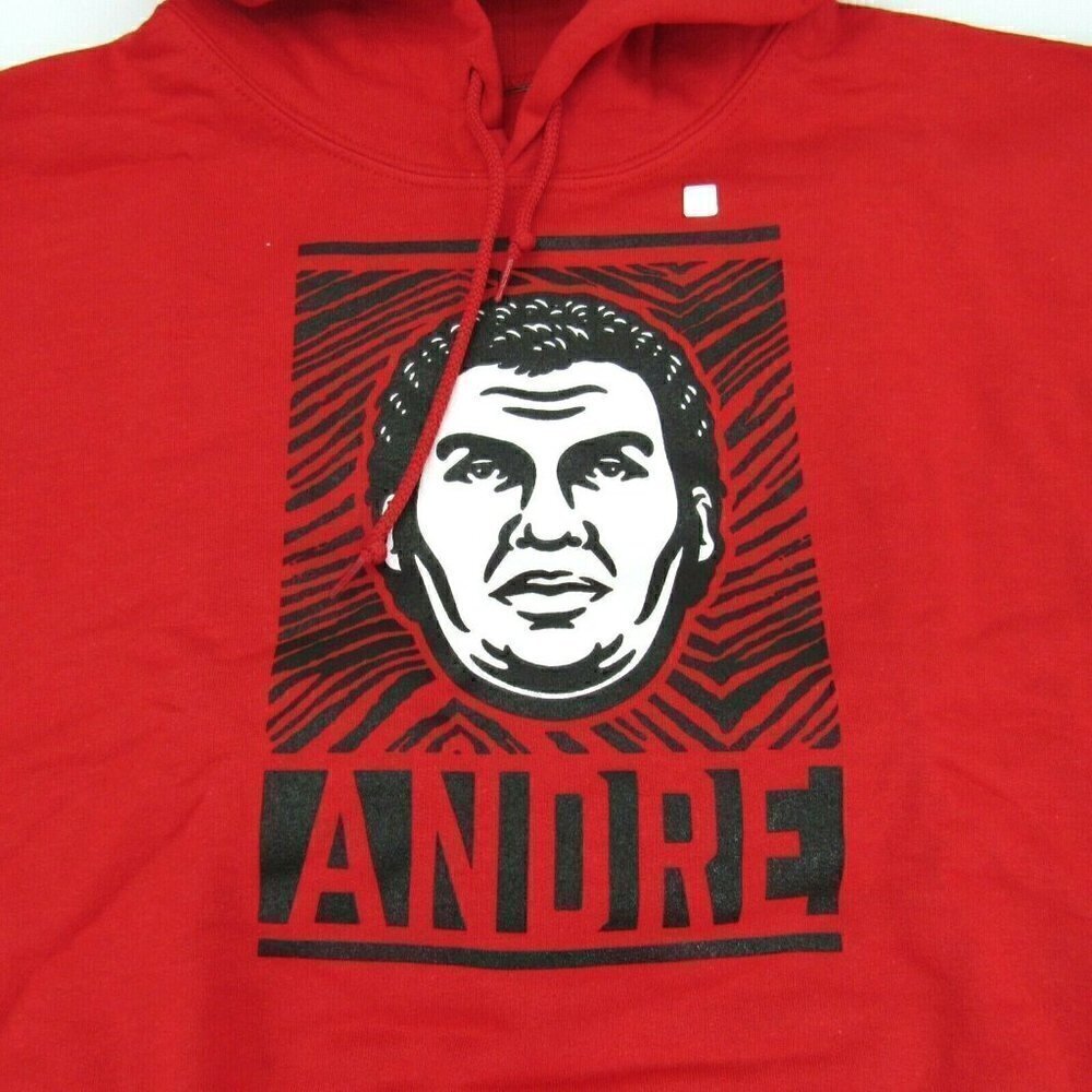Andre The Giant Retro Zubaz Graphic Hoodie Sweatshirt Mens Wrestling Red Zebra
